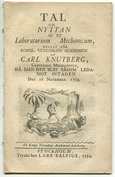 Tal om nyttan af et laboratorium mechanicum,…