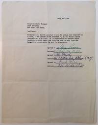 Rare signed music contract from the vaults of Hometown-Village Music