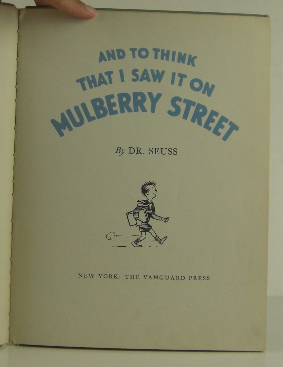 And To Think That I Saw It On Mulberry Street by Dr Seuss Hardcover