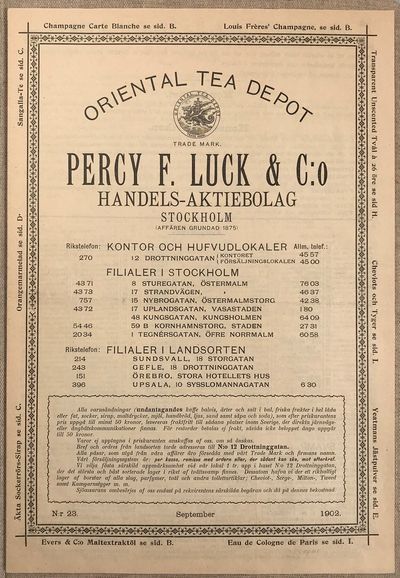 Percy F. Luck & C:o, Handels-aktiebolag,…