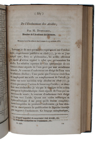 De l'Endosmose des Acides. - [ A CLASSIC WORK ON…