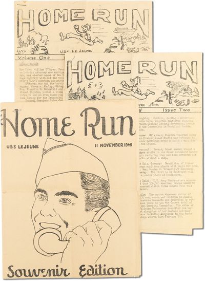 Home Run"; The newspaper of the USS Lejeune. Three issues; November 7th, November 8th, and November 11th 1945