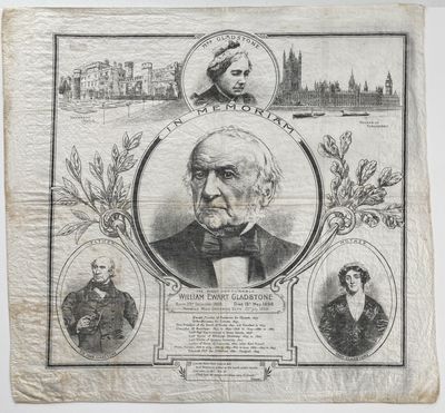 [HISTORICAL TEXTILE] In Memoriam The Right Honourable William Ewart Gladstone