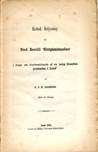 Kritisk belysning af prof. Borelii…