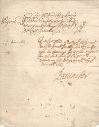 Fine Autograph document signed (Sir William, Viscount, 1620-1684, Commissioner for the Admiralty, Mathematician, 1st President of the Royal Society 1662, helped Charles II design a yacht)