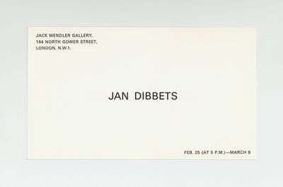 Exhibition card: Jan Dibbets (25 February-9 March [1972])