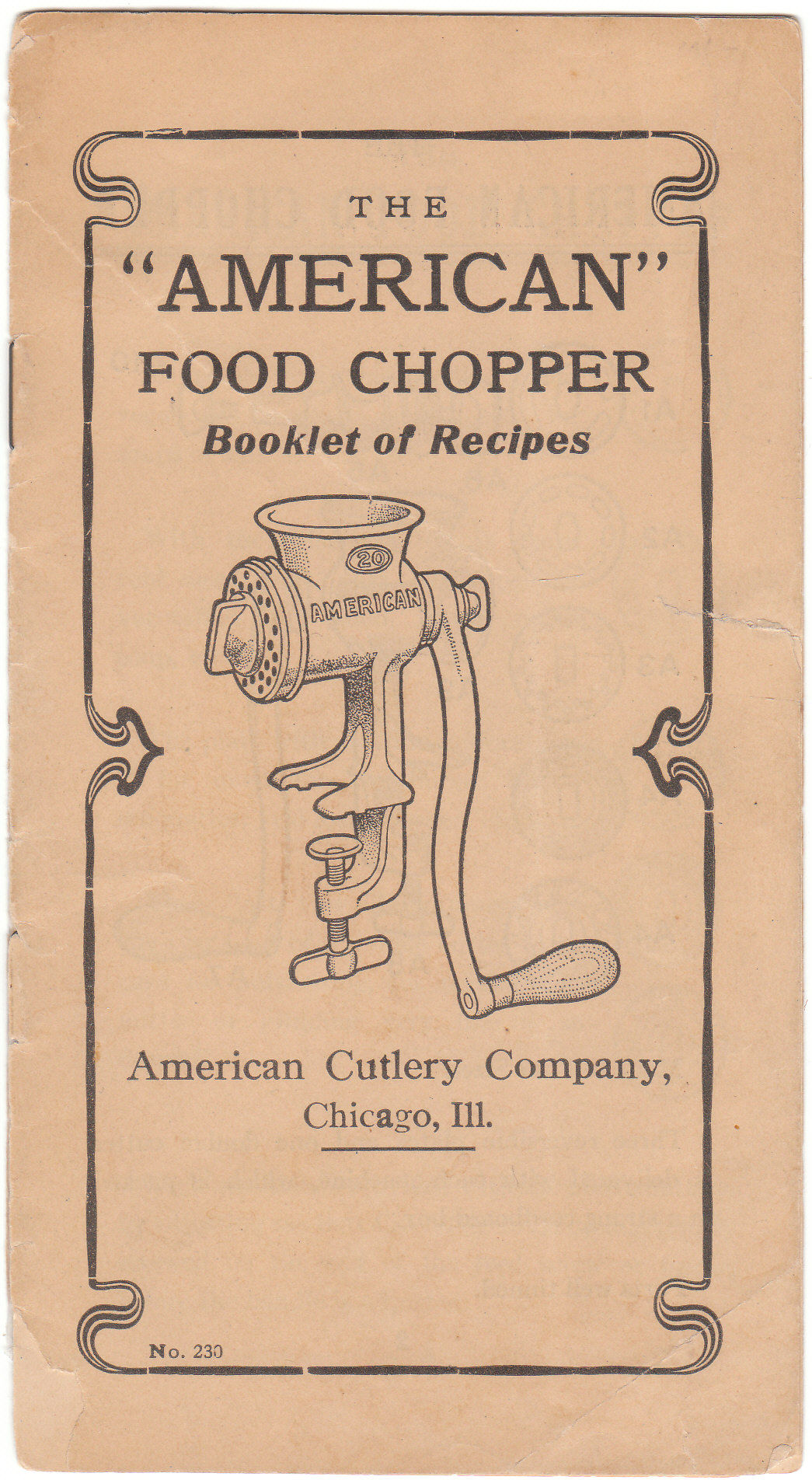 American Food Chopper Vintage Advertising Brochure by American Cutlery