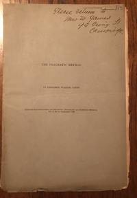 THE PRAGMATIC METHOD by James, William (1842-1910) - 1904