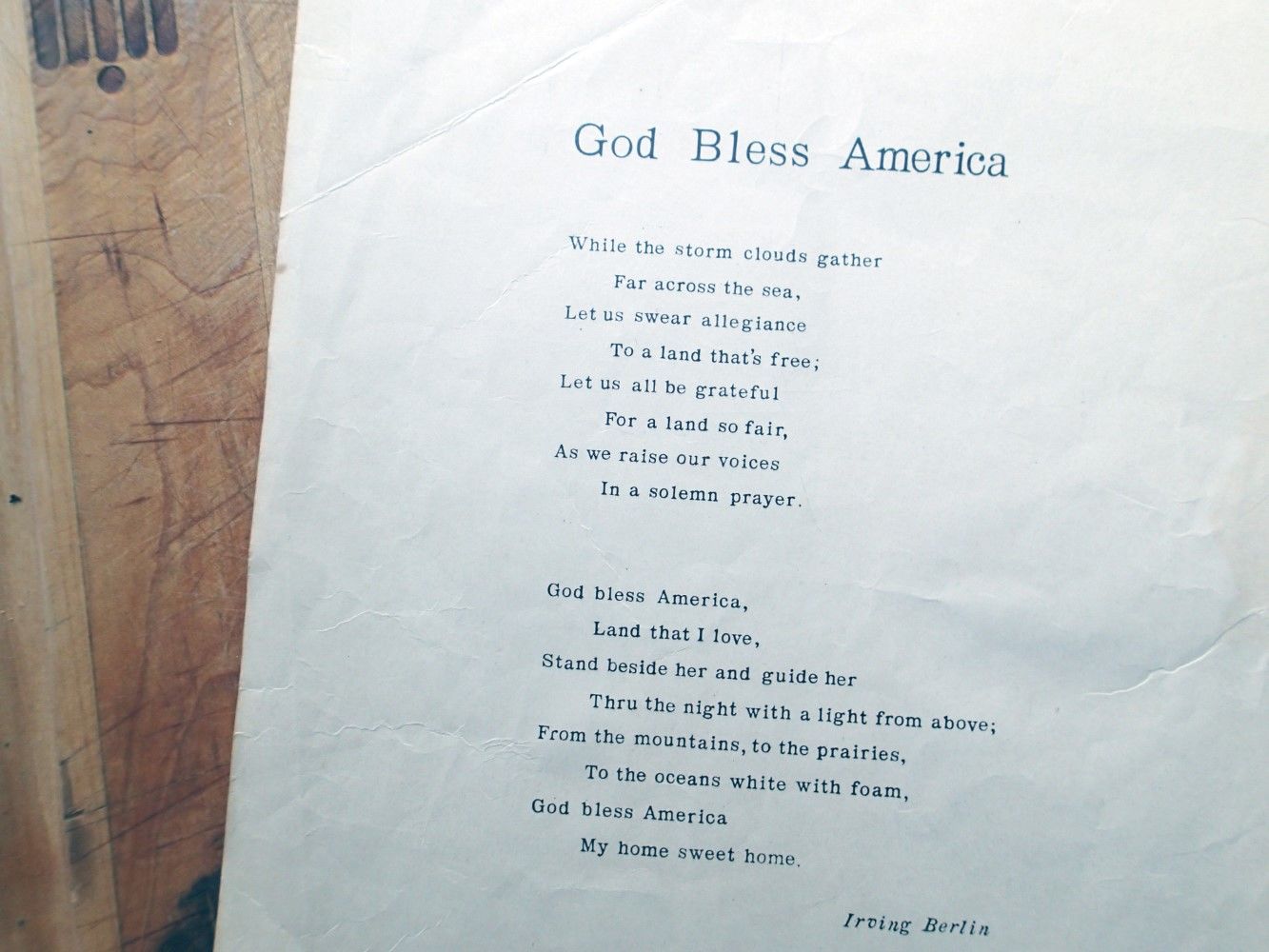 GOD BLESS AMERICA : First Performance By Kate Smith, Armistice Day, 1938 :  SHEET MUSIC (Voice, Piano), image size:1333x1000