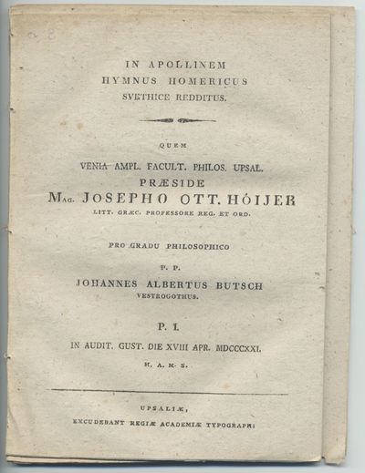 In Apollinem hymnus Homericus svethice redditus.…