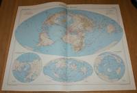 image of Map showing 'World Air Routes' - Plate 7 disbound from 1958 Mid-Century Times Atlas of the World using Bartholomew's 'Nordic' Projection