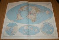 Map showing 'World Air Routes' - Plate 7 disbound from 1958 Mid-Century Times Atlas of the World using Bartholomew's 'Nordic' Projection