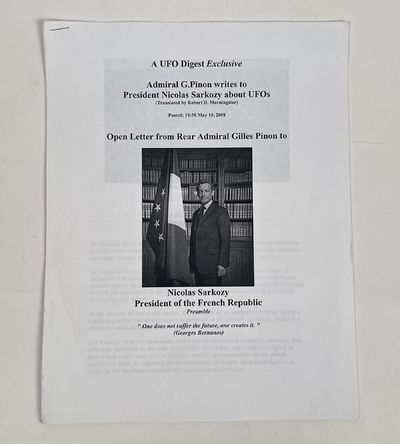 A UFO Digest Exclused: Admiral G. Pinon Writes to President Nicolas Sarkozy about UFOs