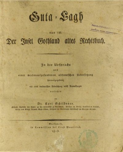Guta-lagh das ist der Insel Gothland altes…