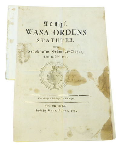 Kongl. Wasa-ordens statuter gifne Stockholm,…