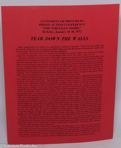 Berkeley: Prison Action Conference, 1972. Handbill. 8.5x11 inch handbill, very good. The other side ...