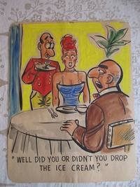 image of "WELL DID YOU OR DIDN'T YOU DROP THE ICE CREAM?" - Risque, One Panel Gag, ORIGINAL CARTOON ART