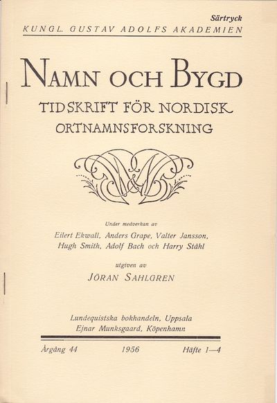 Skottkonung. Särtryck ur Namn och bygd. Tidskrift…