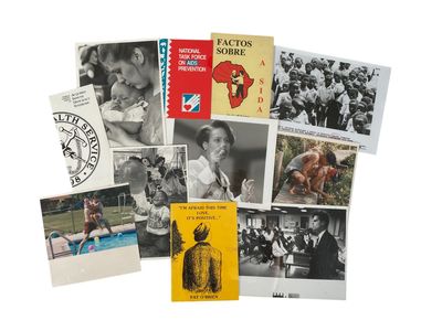  AIDS crisis archive archive of 11 photographs and documents addressing the AIDS epidemic, with a fo...