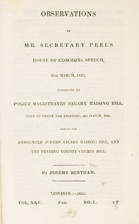 Observations on Mr Secretary Peel's House of Commons Speech [with] A.