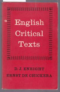 image of English Critical Texts 16th Century to 20th Century