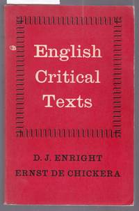 English Critical Texts 16th Century to 20th Century