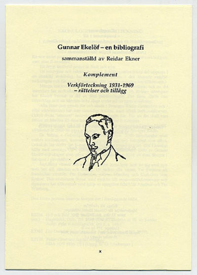 Gunnar Ekelöf - en bibliografi. Komplement.…