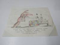 Unsigned original cartoon "Scene At The Bartlett's Monday Night But We Did Have A Swell Time And Are Grateful For All The Contributions