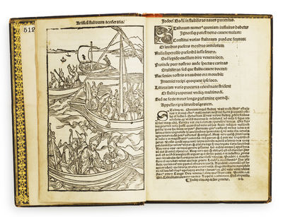 Navis stultifere collectanea vario carminum genere non sine eorundem familiari explanatione conflata...Venundantur parisiis in vico Sancti Jacobi sub signo Pellicani.  - [BADIUS' MORAL MAGNUM OPUS - ONE OF THE MOST BEAUTIFUL FRENCH POST-INCUNABLES] (photo 2)