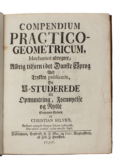 Compendium practico-geometricum mechanice udregnet, aldrig tilforn i det danske Sprog. (photo 2)