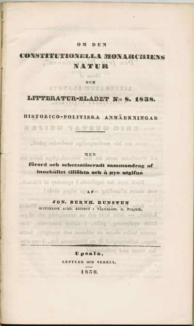 Om den constitutionella monarchiens natur och…