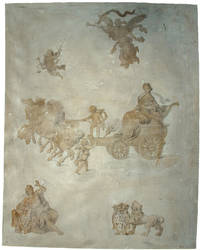 cover of The Triumph of Applause and the Glories of Her Royal Highness Maria Anna Christina Victoria of Bavaria, Dauphine of France, Illustrated with Perfect Letters, Which Contain the Following Verses to be Read in the Image with a Microscope; manuscript in Italian and micrographic drawing of the same text