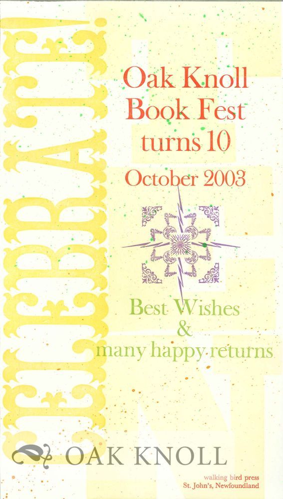 OAK KNOLL BOOK FEST TURNS 10