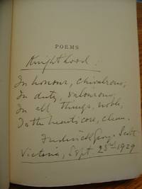 Poems by Scott Frederick G - Hardcover - Signed - 1910 - from Eastburn Books (SKU: A06890)
