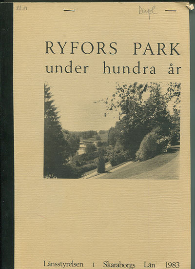 Ryfors park under hundra år. Stencil.