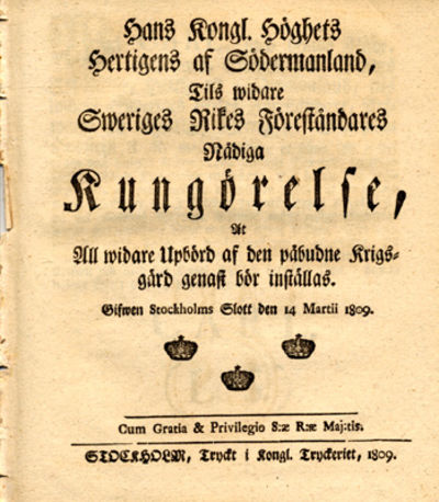 Hans Kongl. Höghets Hertigens af Södermanland,…