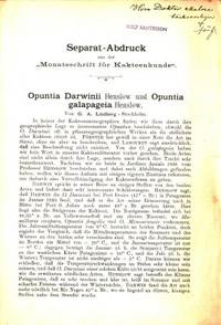 Opuntia Darwinii Henslow und Opuntia galapegia…