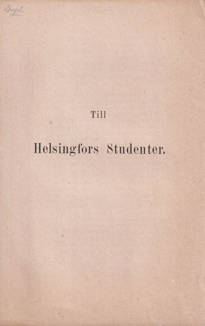 Till Helsingfors studenter.