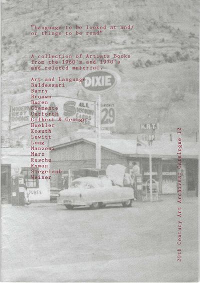 A collection of Artists Books from the 1960's and 1970's and related material…Catalogue 12