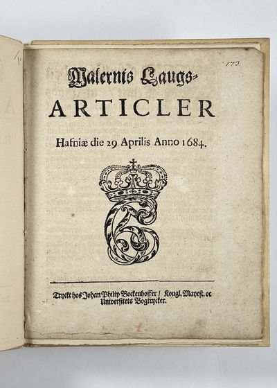 Malernis Laugs-Articler. Hafniæ die 29 Aprilis…