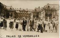 image of 1910s REAL PHOTO POSTCARD (RPPC) Depicting Tour Group in Front of Palais de Versailles,Paris, France