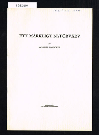 Ett märkligt nyförvärv.