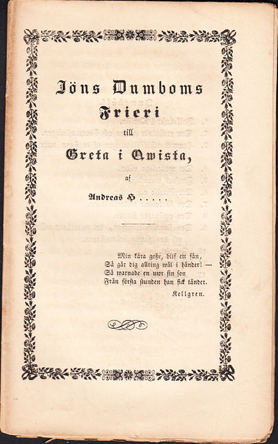 Jöns Dumboms frieri till Greta i Qwista, af…