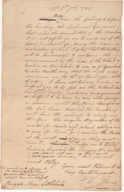 , 1816. Very good copies.. pp. 8 x 12 inches. Three letters from Colonel Joel Stone, Connecticut loy...
