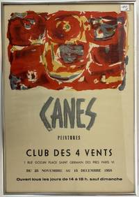 ORIGINAL "CANES PEINTURES CLUB DES 4 VENTS" POSTER