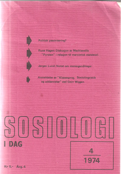 Sosiologi nr 4-1974