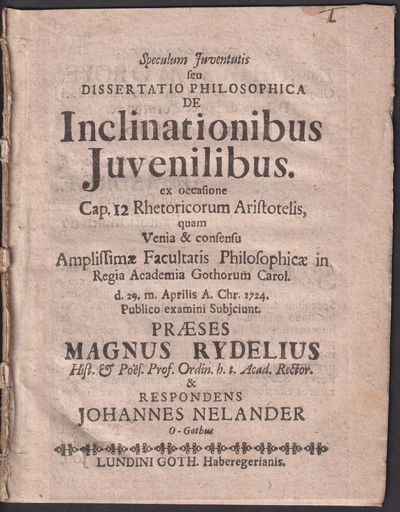 Dissertatio philosophica de inclinationibus…