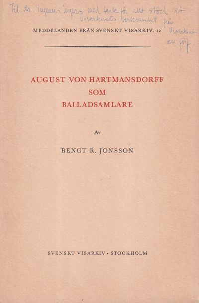 August von Hartmansdorff som balladsamlare [=…