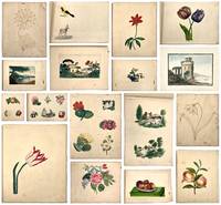 Thirty-One (31) Finely Wrought Botanical Paintings Charting Progress of Art Student at Girls' School in Portland, Maine c.1850
