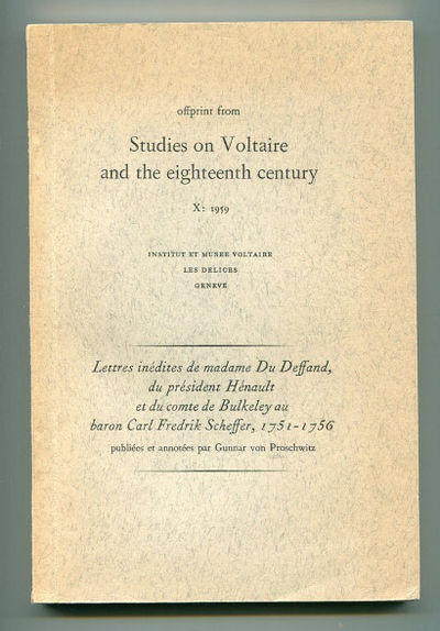 Lettres inédites de madame Du Deffand, du…